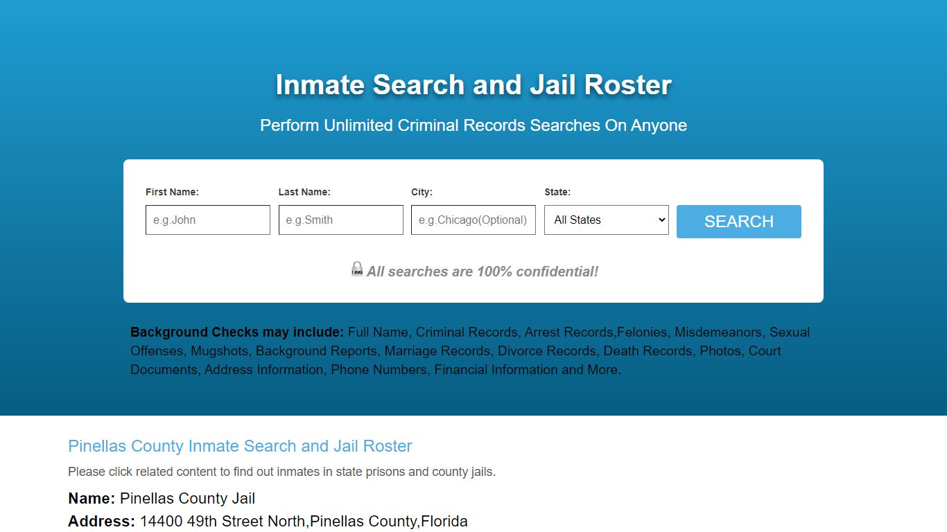 Pinellas County Inmate Search and Jail Roster